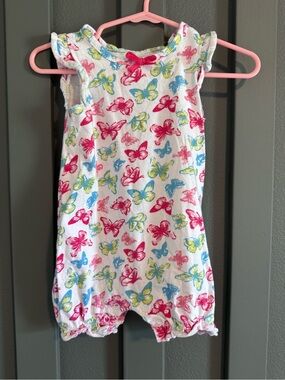 Free Planet Baby Butterfly Romper in White, Pink, Blue, Yellow 12M